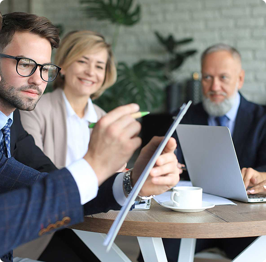 Team collaborating on a campaign